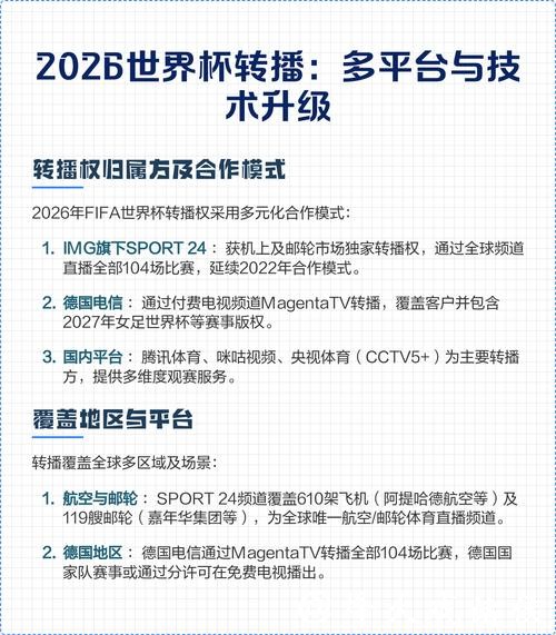 2026世界杯直播平台全解析：观看攻略和推荐